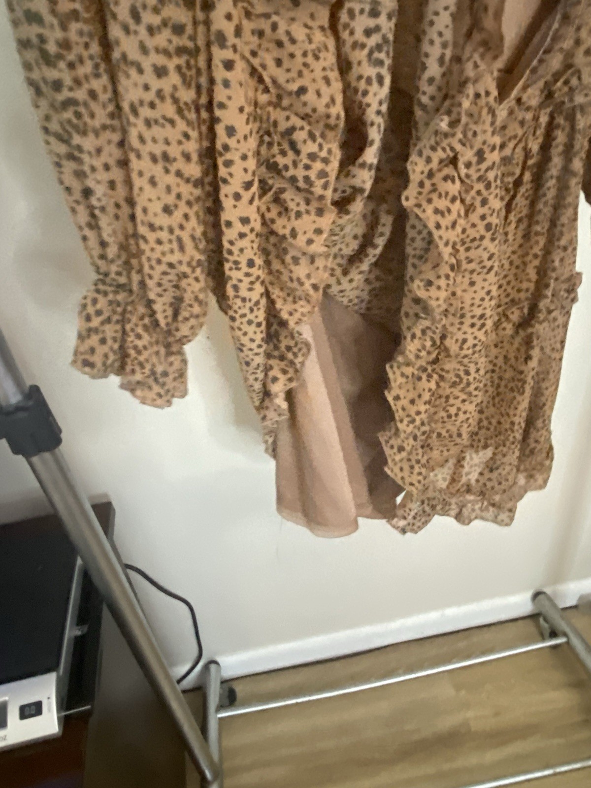 Leopard print ruffle mini| Romantic date night| Empire waist boho dress