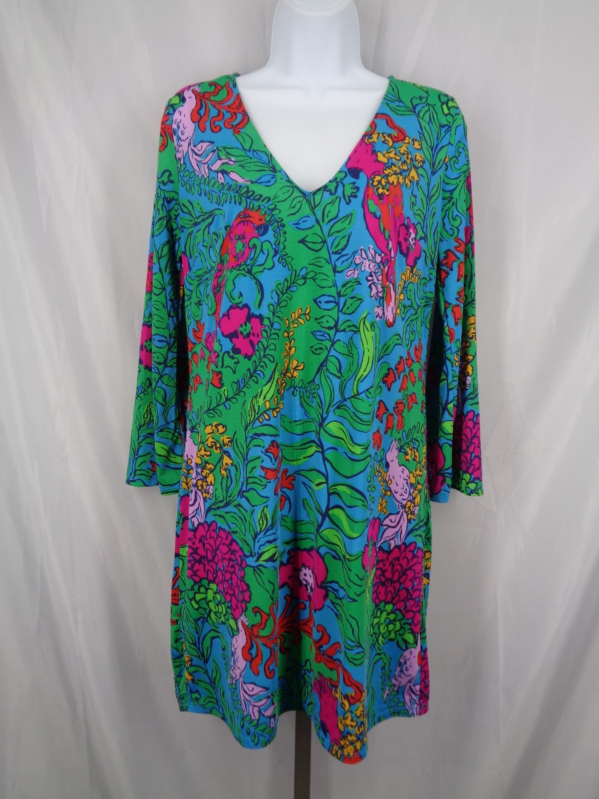 Lilly Pulitzer Jade Dress Shake Your Tail Feather Size Small