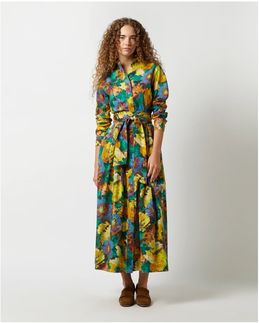 Ann Mashburn S Multi Artists Bouquet Liberty Classic Shirtwaist Maxi Dress NEW