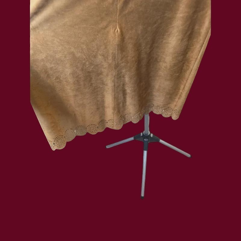 Short Sleeve Faux Suede Shift Dress
