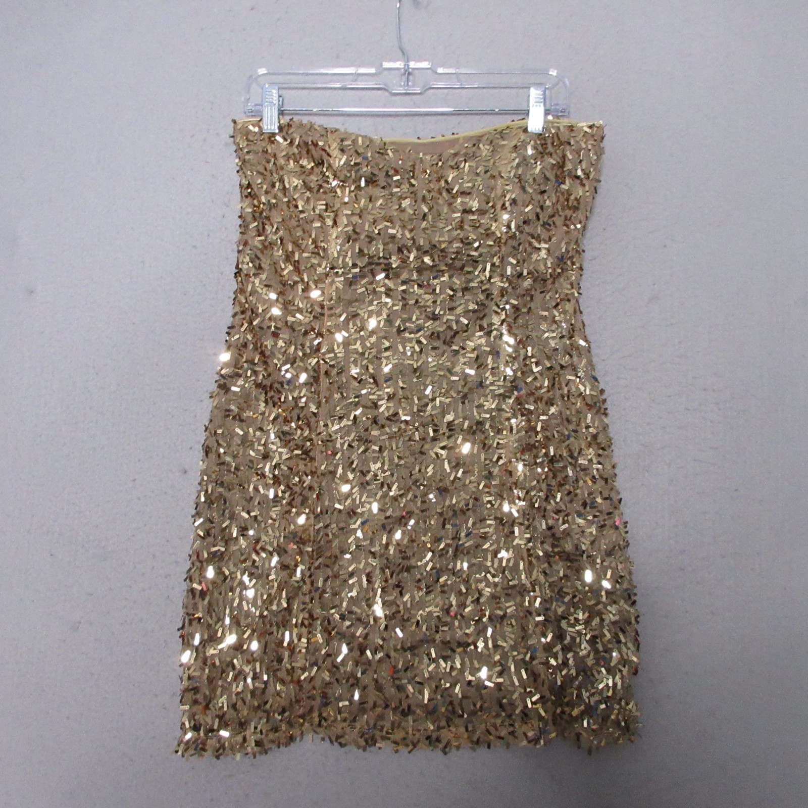 Wet Seal Dress Large Gold Sequin Mini Padded Shimmer Sparkle Party Going Out NYE