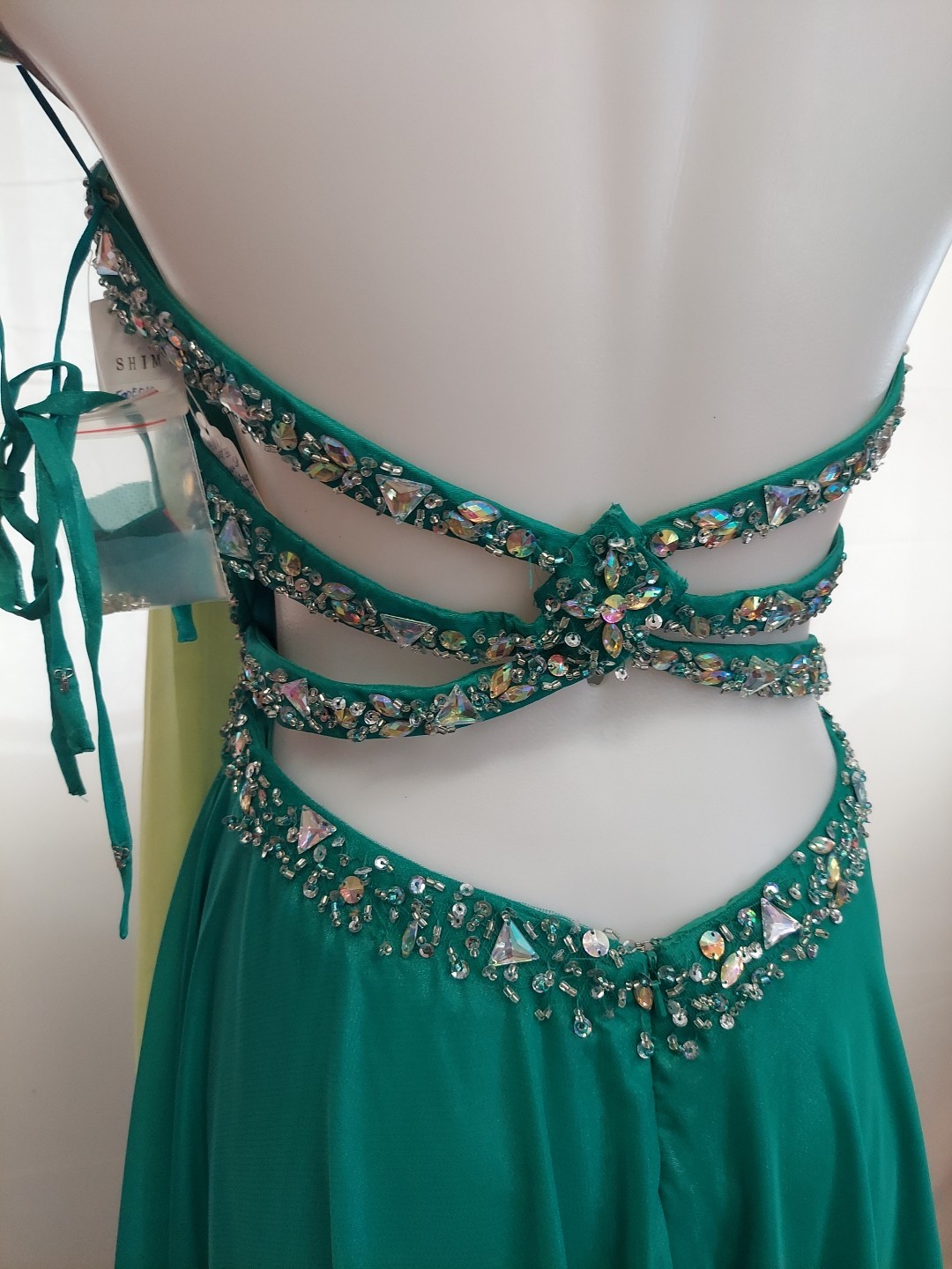 Morilee Green GemOpenback Size11/12 Gembust prom dress