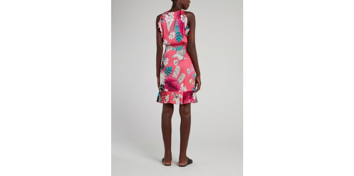 JUST CAVALLI PINK FRILL EDGE MINI DRESS Size 42 in great condition