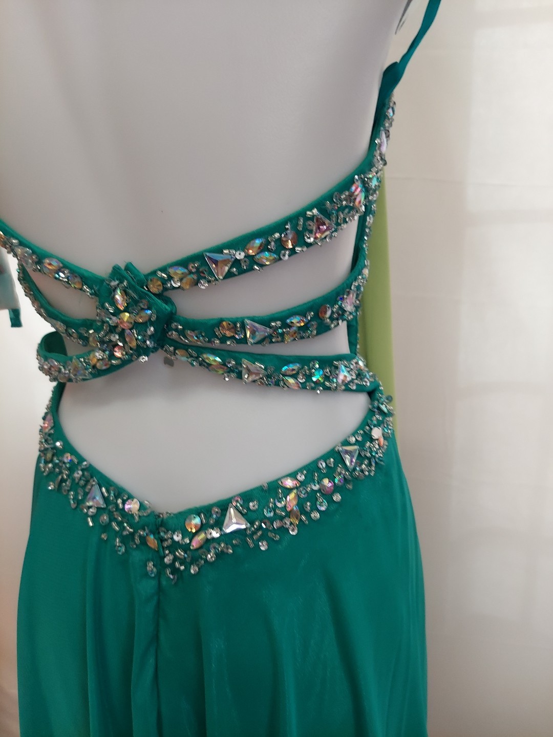Morilee Green GemOpenback Size11/12 Gembust prom dress