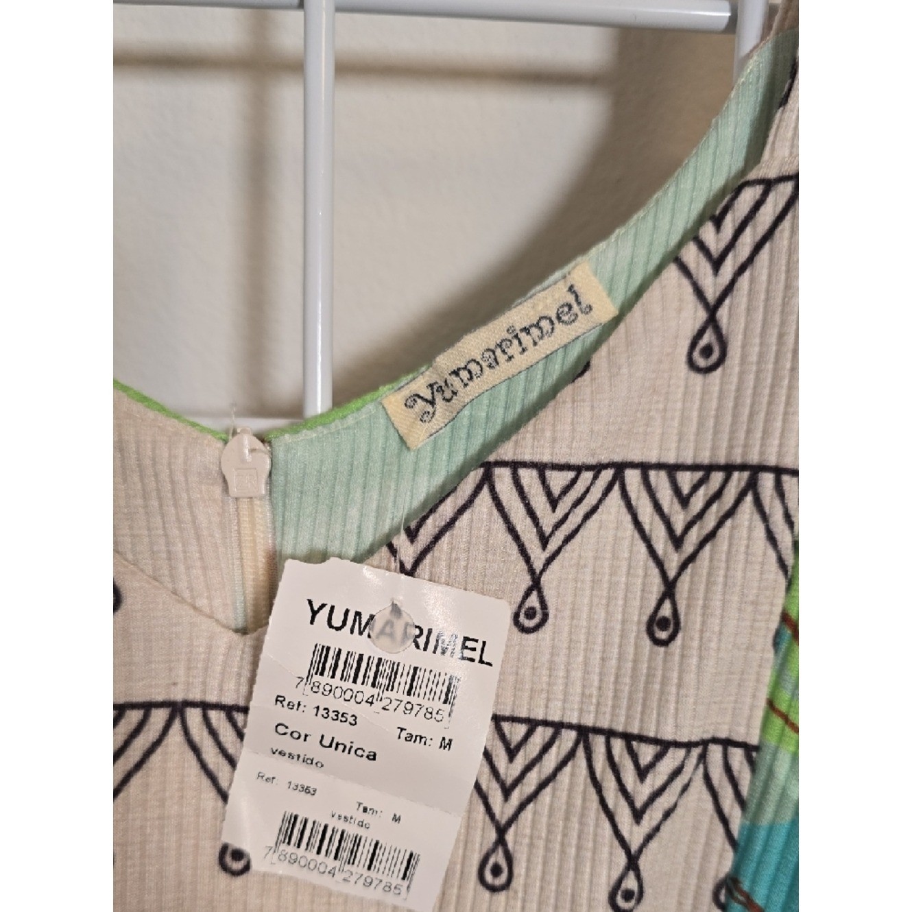 Tropical Colorful Leaf Pattern Yumarimel Brazilian Maxi Dress Size Medium NWT