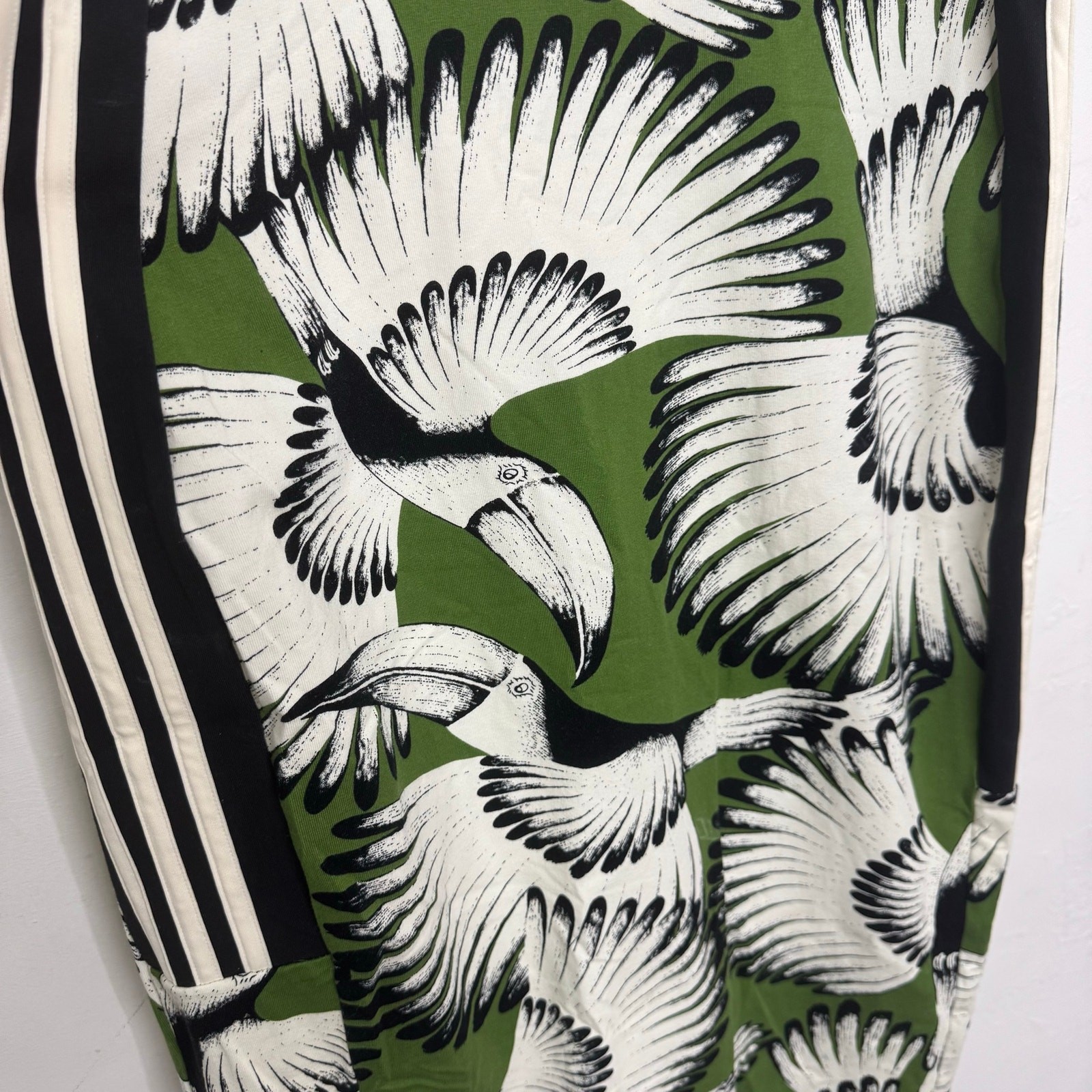 Farm Rio Active Adidas Toucan Wings Midi Dress Green Size Medium Cotton