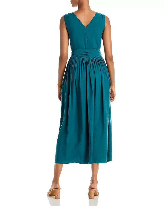Vince L58816 Womens Green V-Neck Wrap Midi Dress Size L