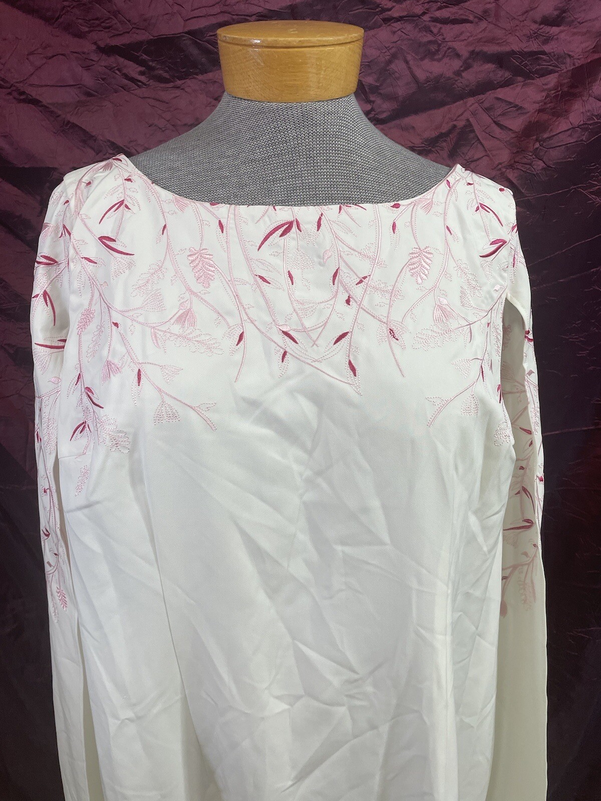 Plus size cape Dress Size 22W (2X) Ivory Floral ASTRO wedding church NEW (hh49)