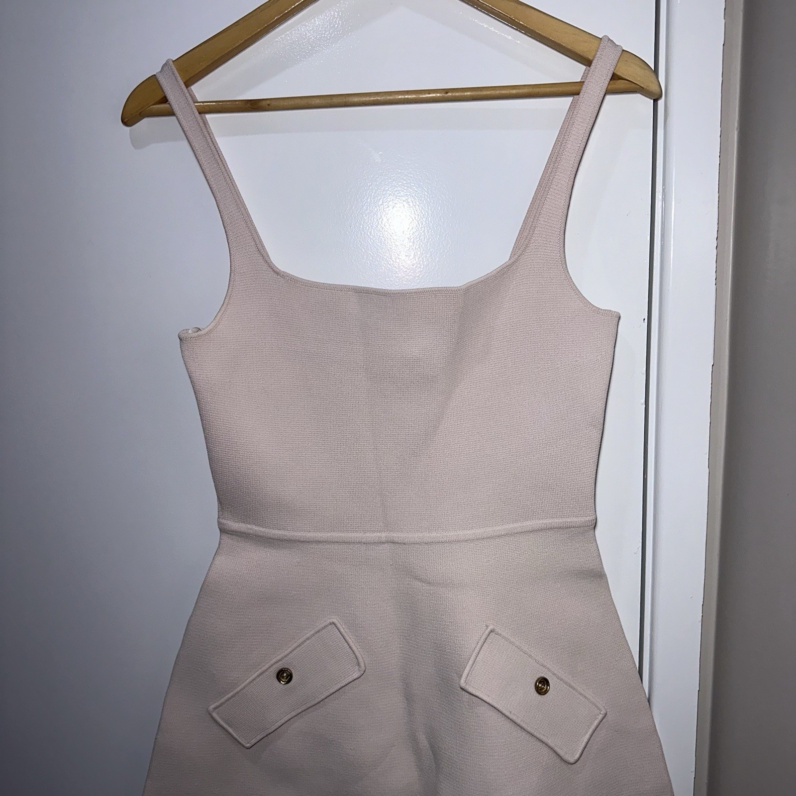 Scanlan Theodore Crepe Knit Square Pocket Dress Size Small – No belt