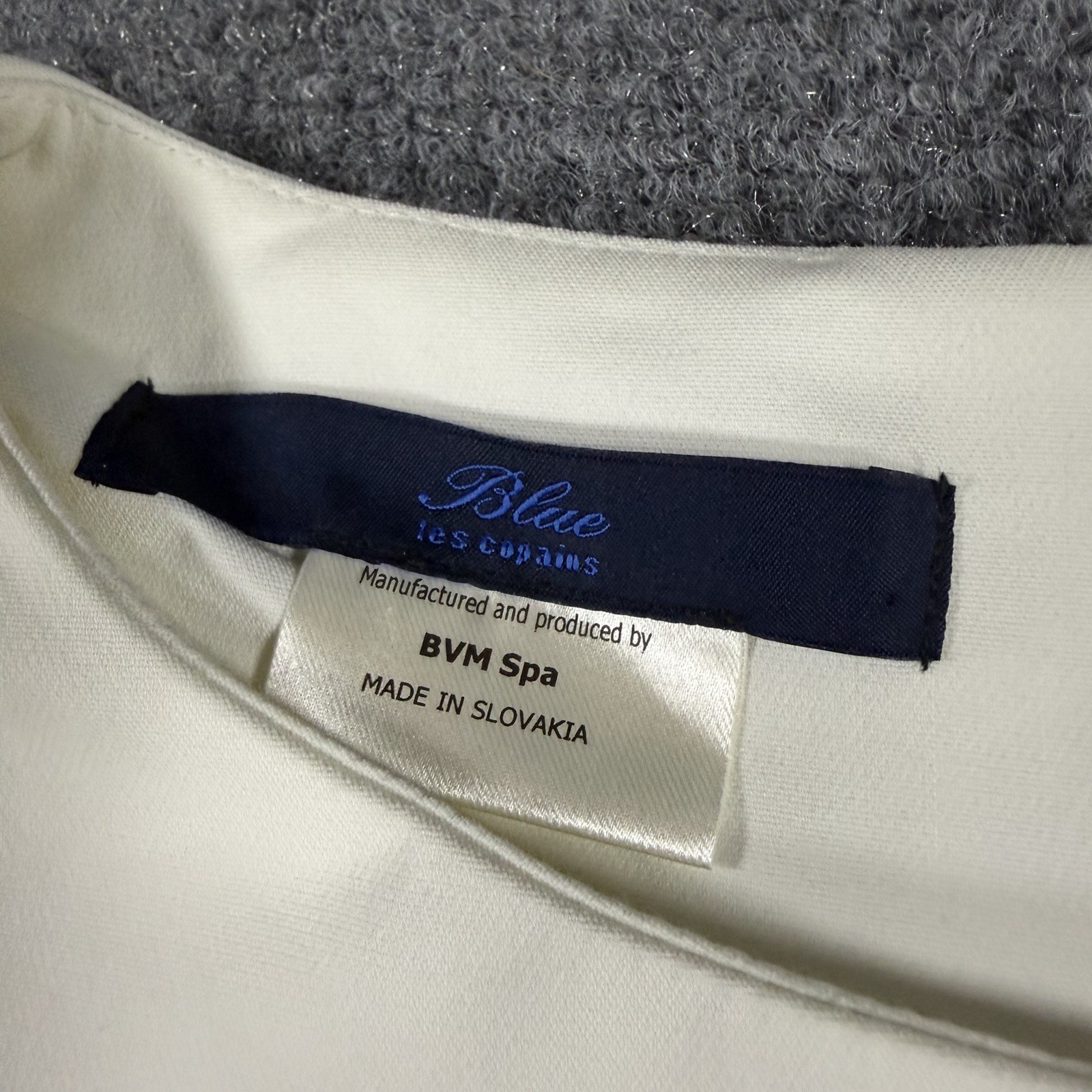 Blue Les Copains Dress IT 38 US 2 White Luxury Cotton Polyamide Stretch