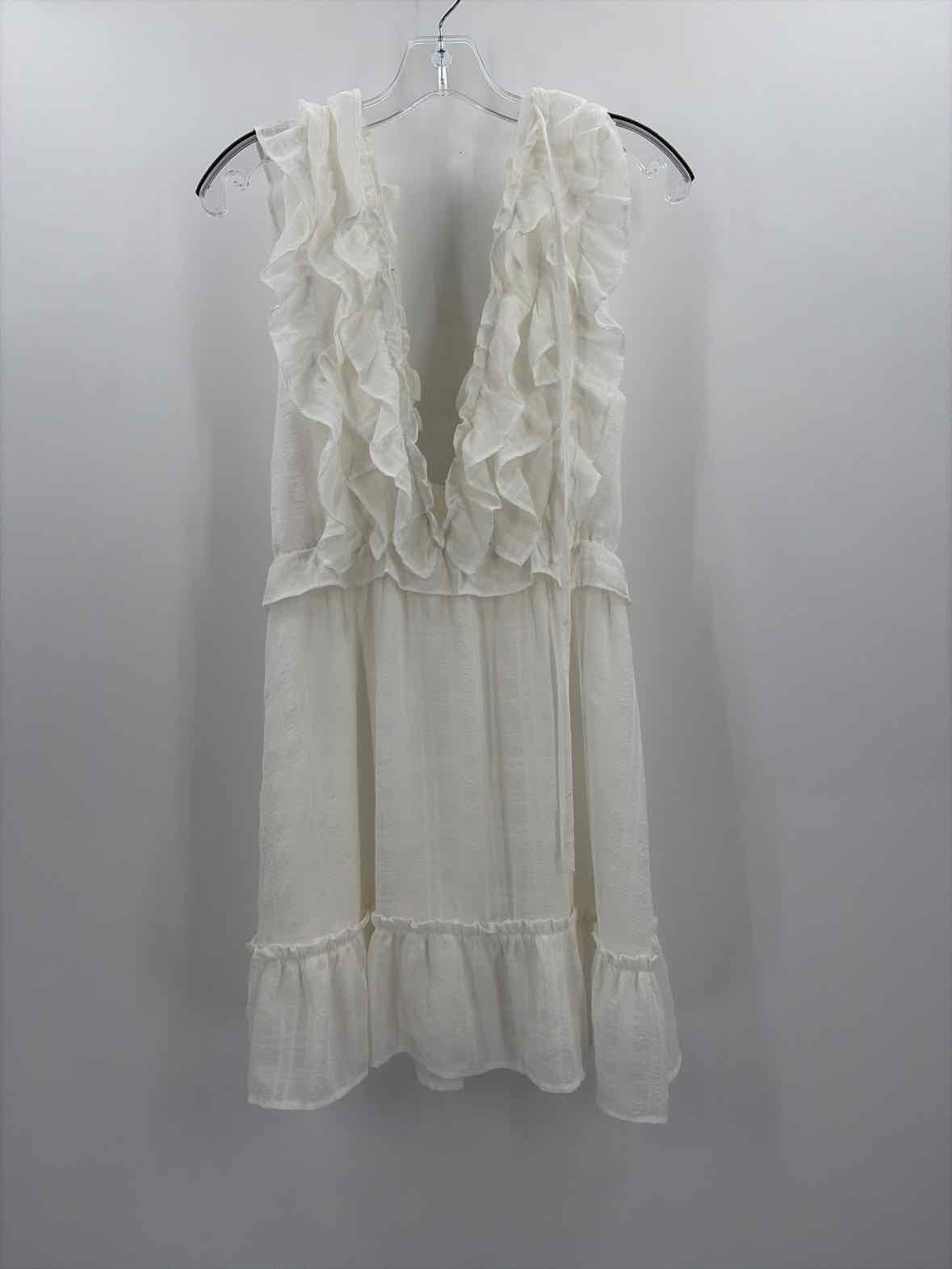 Pre-Owned Pookie & Sebastian White Size Medium Short Sleeveless Dress