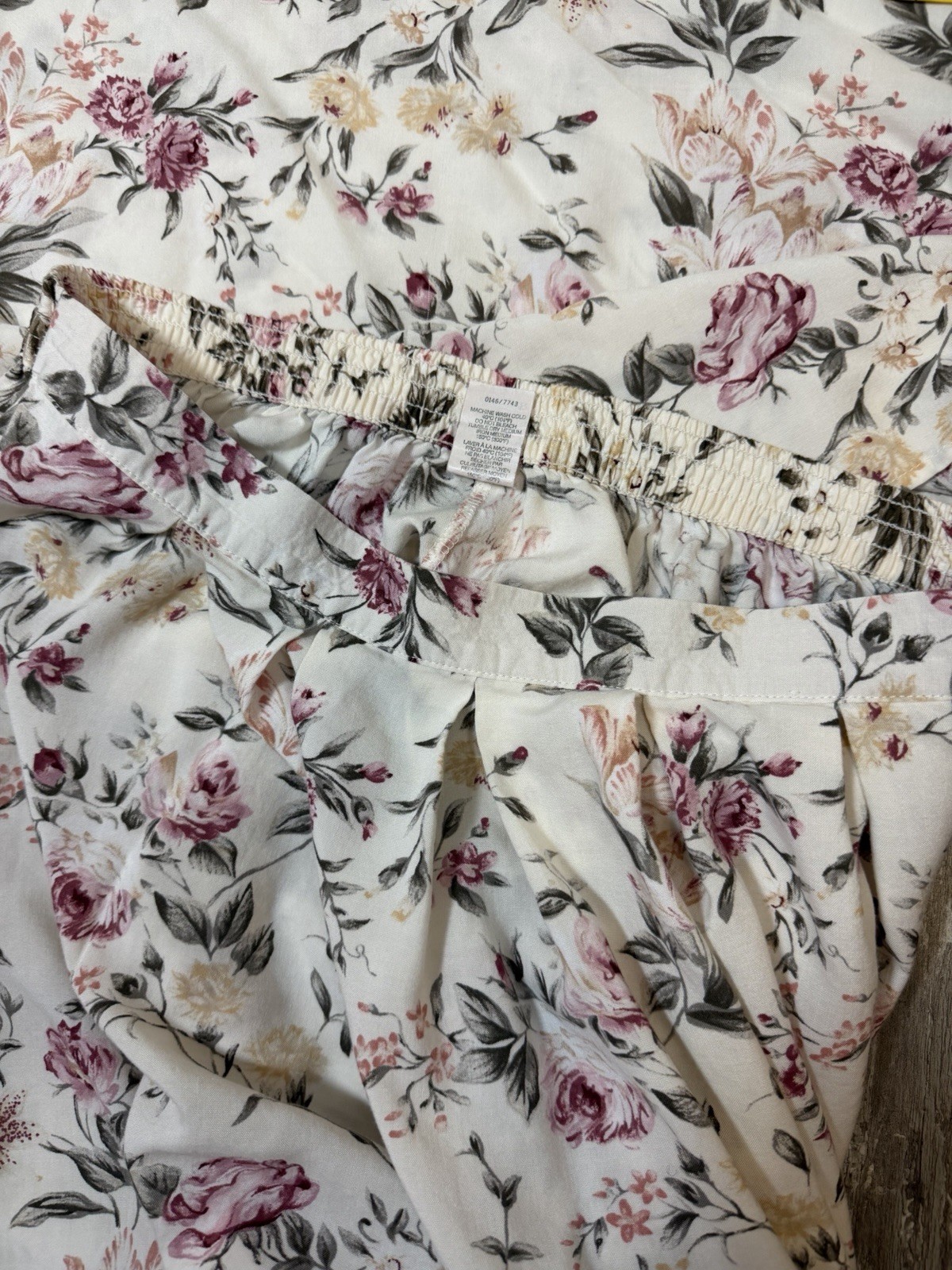 Vtg St Michael Marks Spencer Floral 2 Pc Skirt Top Set 100% Viscose Canada UK 16