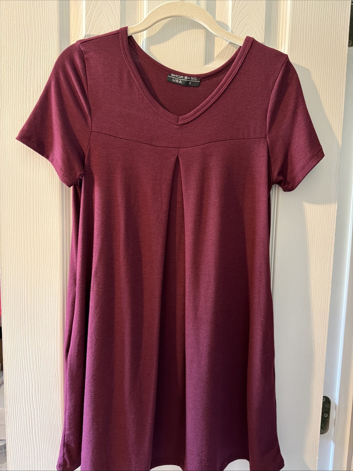 Brand New Shop Basic USA Small Dress With Pockets Maroon Dress