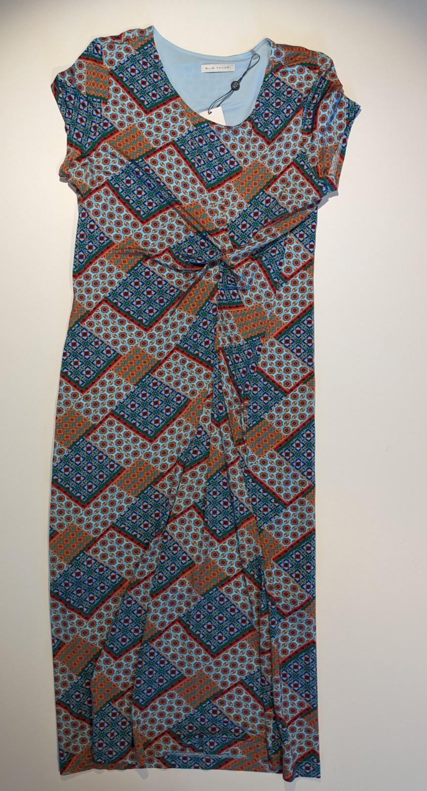 Elie Tahari Twisted Front Midi Casual or Dressy Dress Long Large NWT $275 Retail