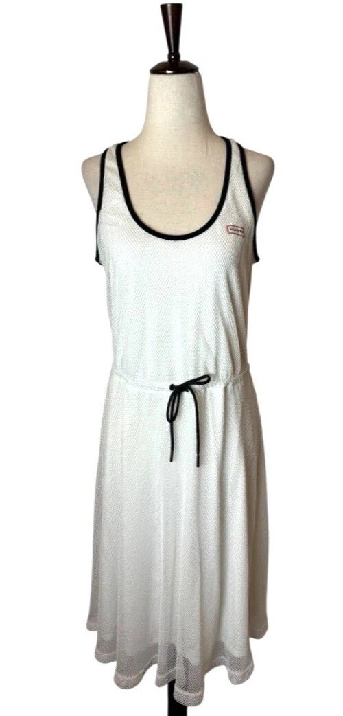 Hunter X Target Dress Women XS White Black Trim Mesh Racerback Midi Athleisure