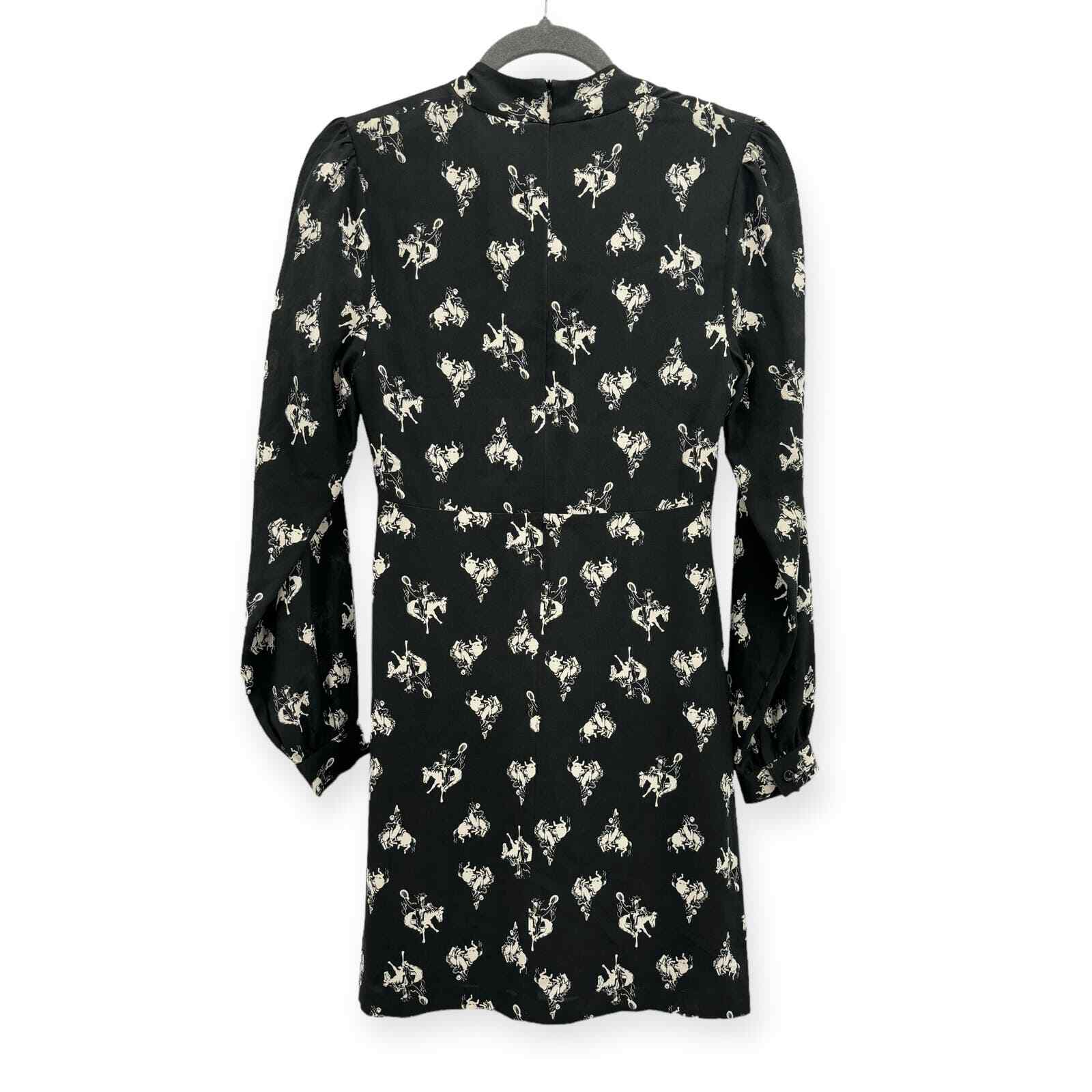 RE/DONE X Levi’s 60s Cowboy Necktie Equestrian Print Black Mini Dress Size Small
