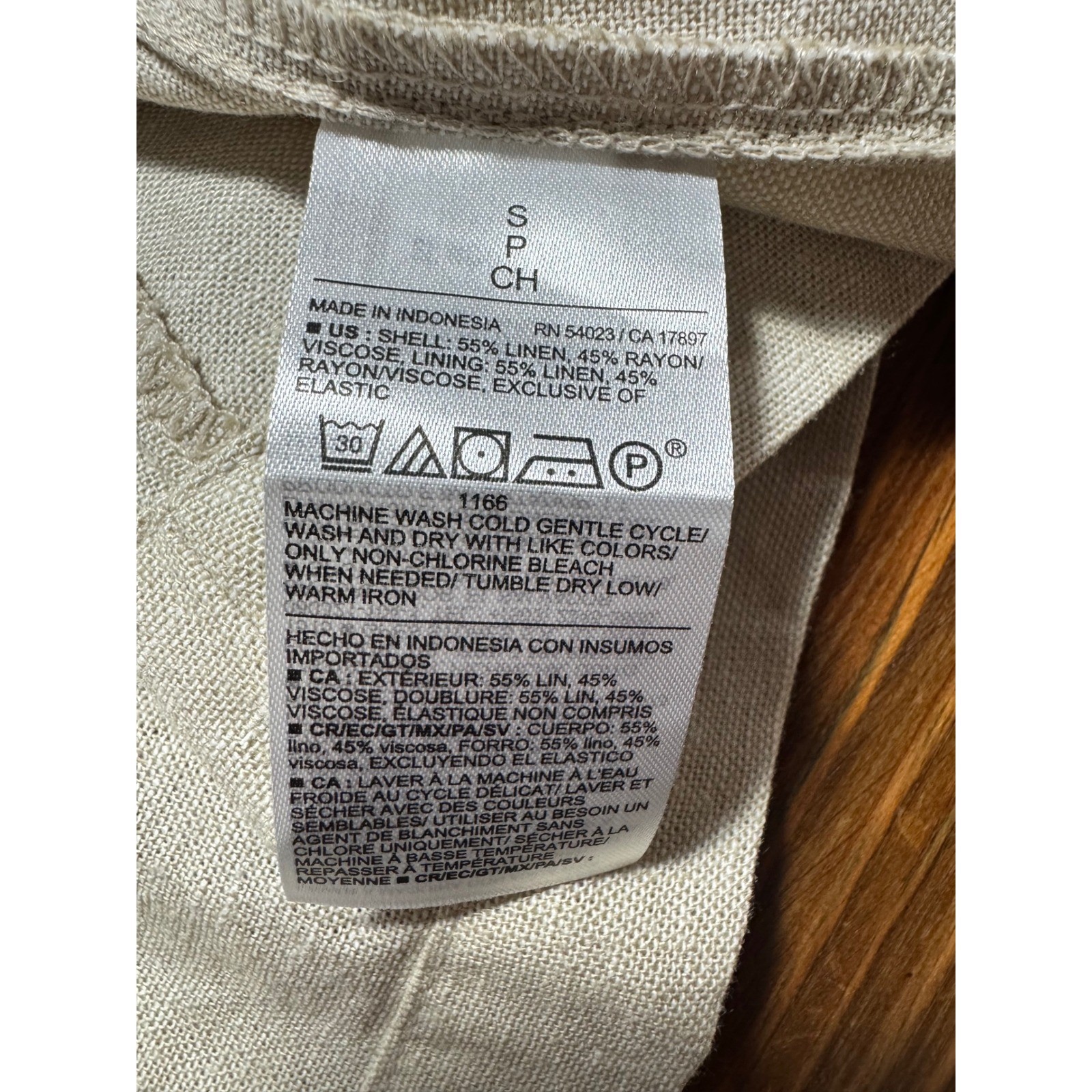 Old Navy Fit & Flare Sleeveless Linen Midi Dress S Beige Notch Neck Smocked Back