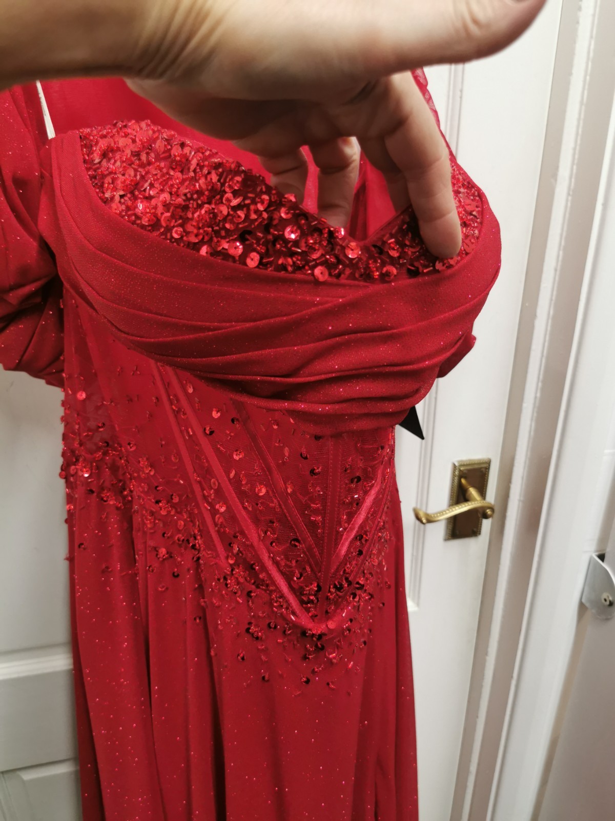 Angel Forever AF4644 Size 18 Red Long Evening Dress Prom NWT