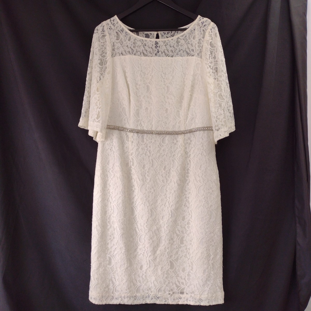Monsoon Hand-Embellished Ivory Lace Dress in UK Size 16