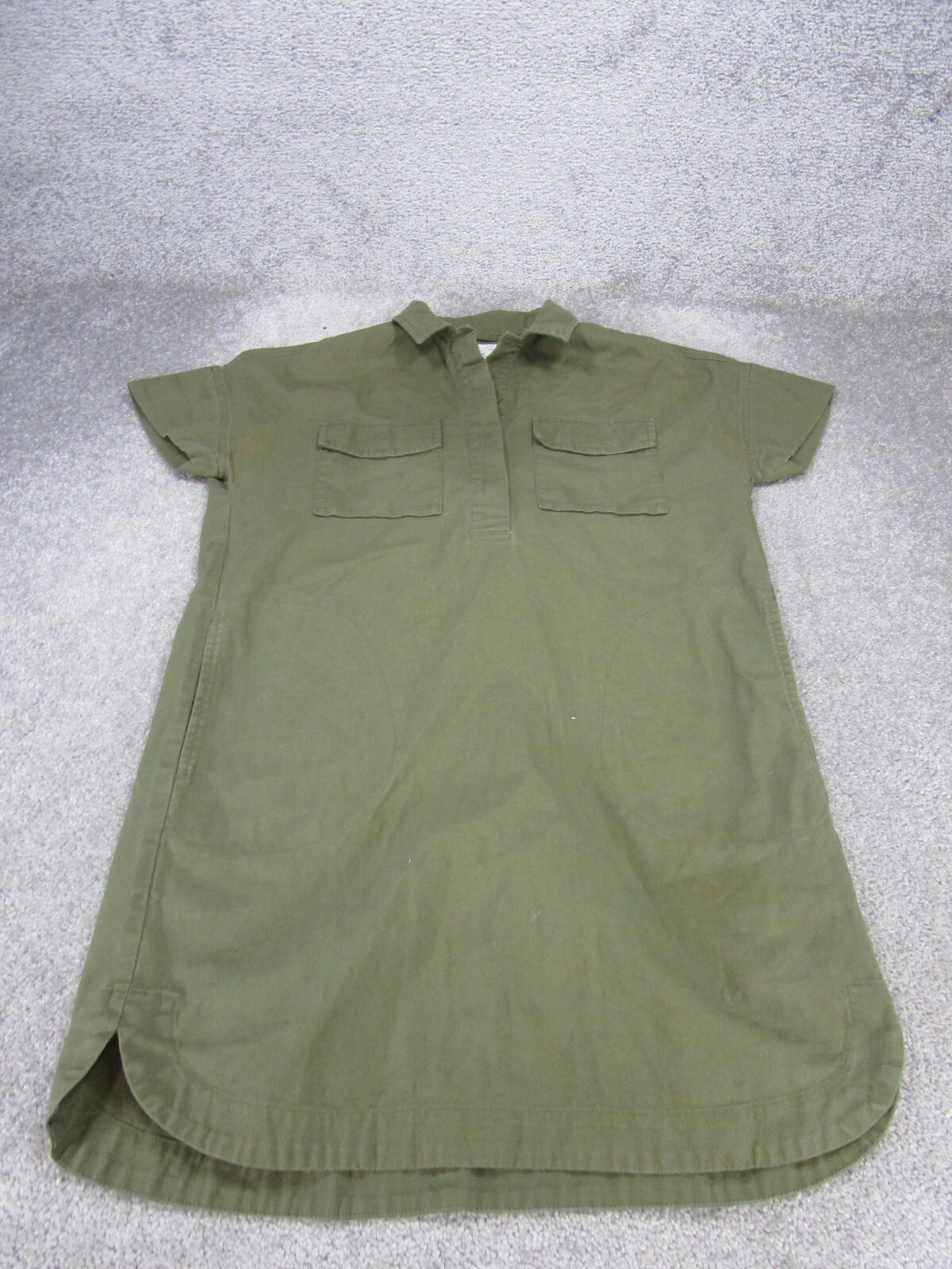 Rei Co-Op T-Shirt Dress Womens Small Green Cotton Short Sleeved *Stain