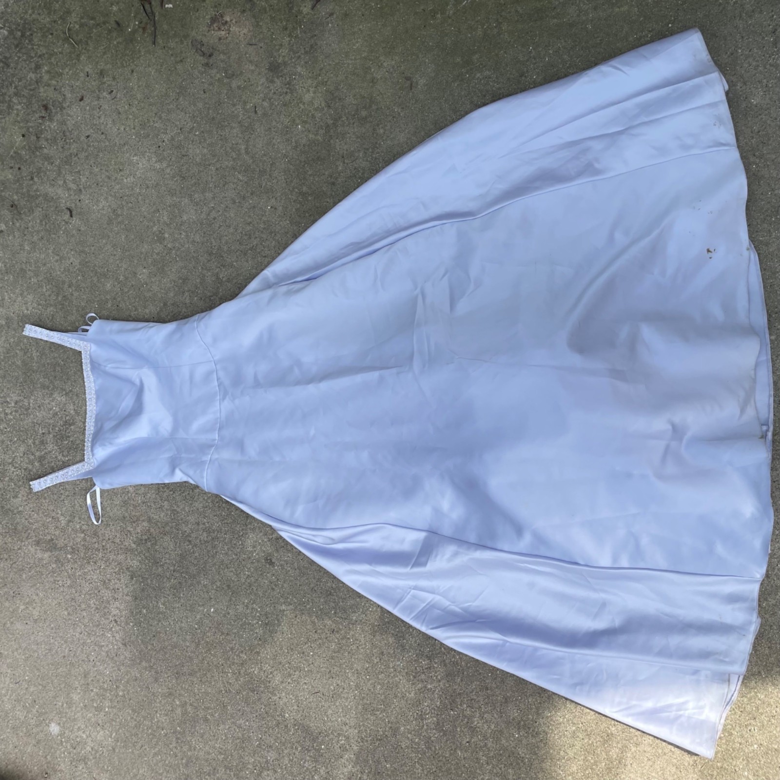 Vtg 90s B2 Dress Regency Beaded Lilac Purple Long Formal Basque Waist Satin 8