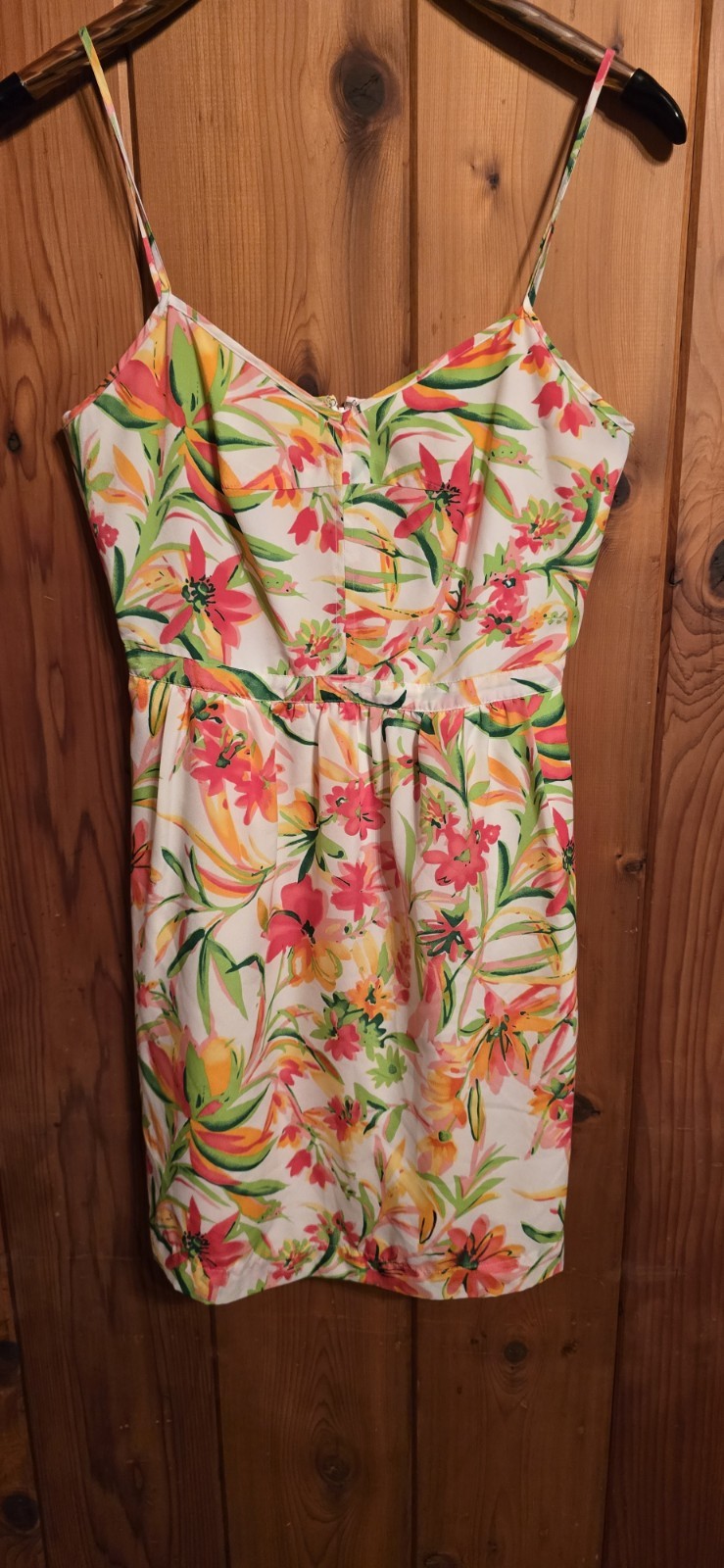 J.Crew floral print spaghetti strap dress featuring adjustable straps and…
