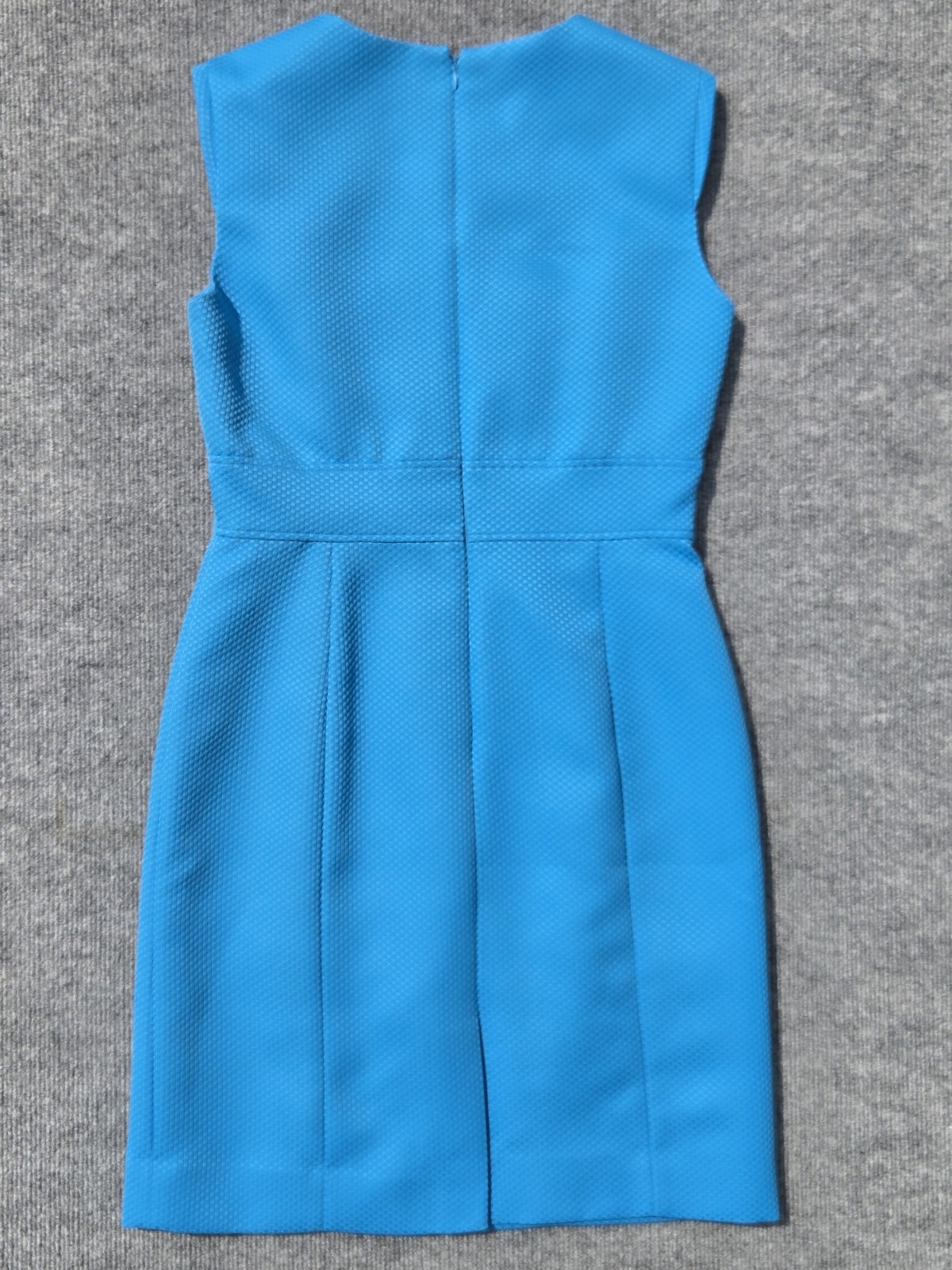 Tahari Arthur S. Levine Womens 4P Petite Blue Sheath Square Neck Lined
