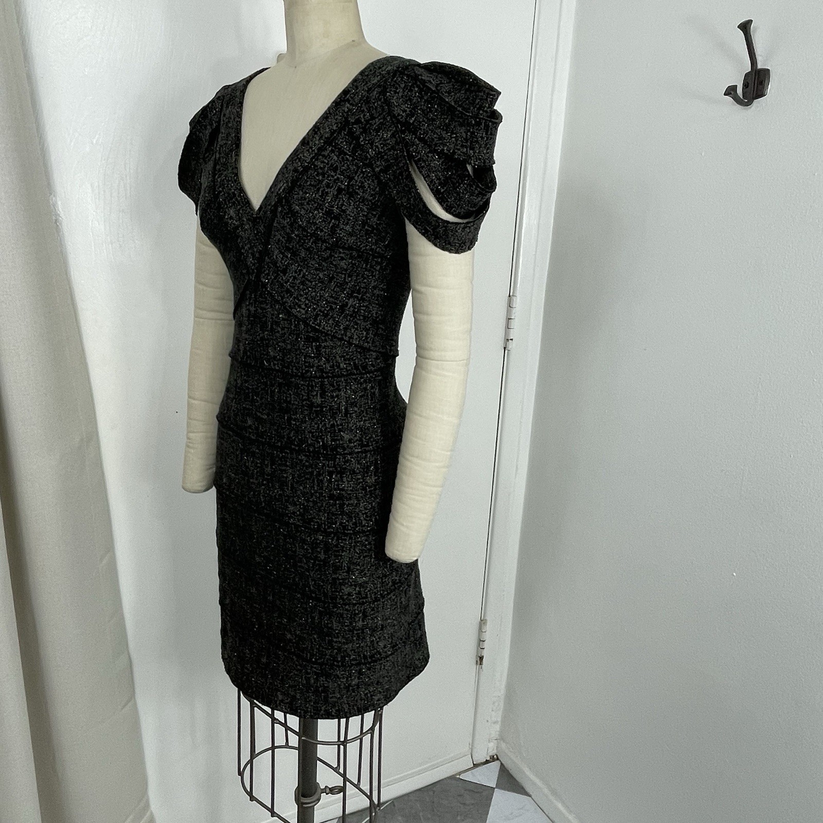 DRAMATIC Coven Brasil Size M Dress. Black, Gray, With Gold Flex.