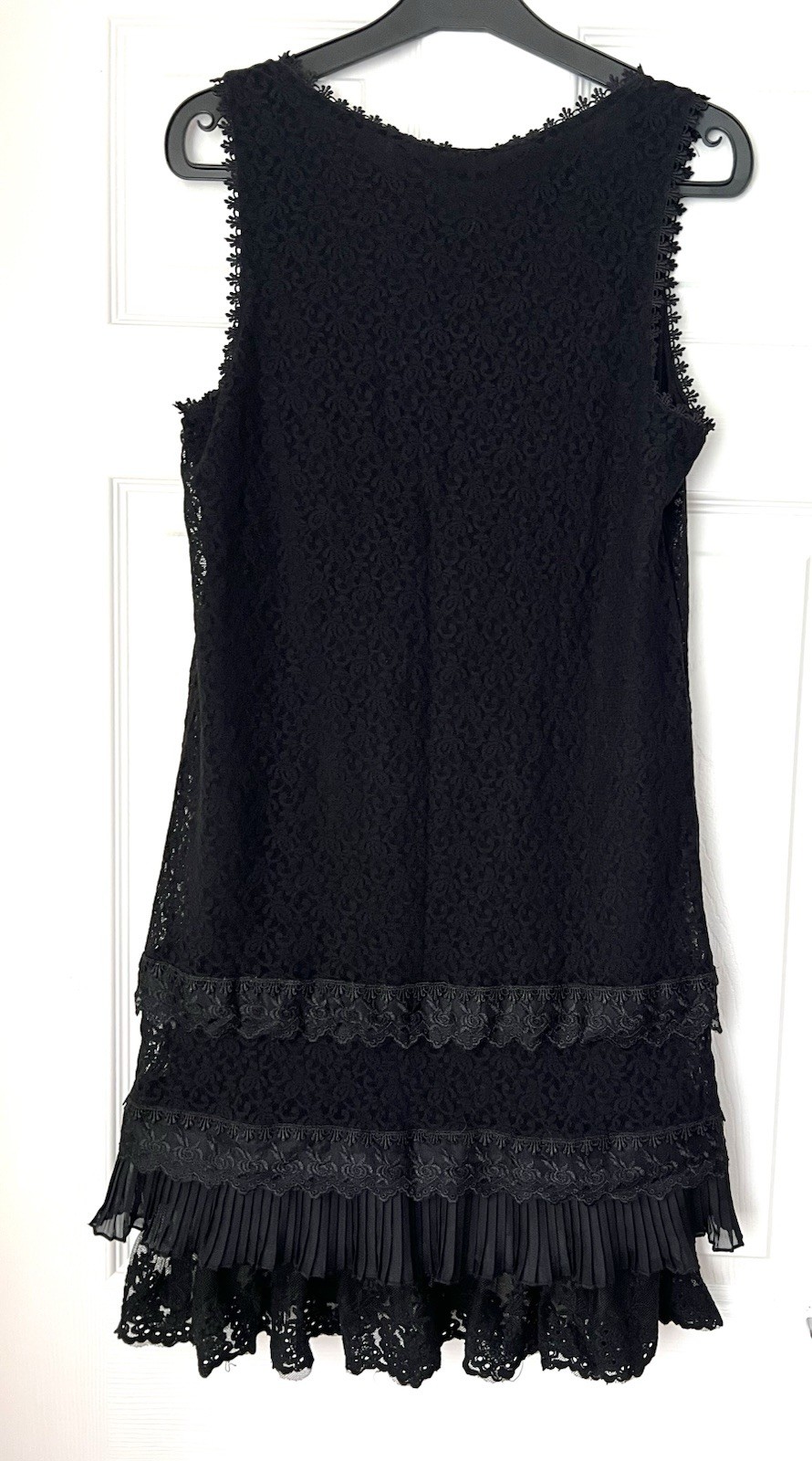 VILA Black Lace Layered Sleeveless Fit & Flare Dress Ladies UK 10 (Medium)