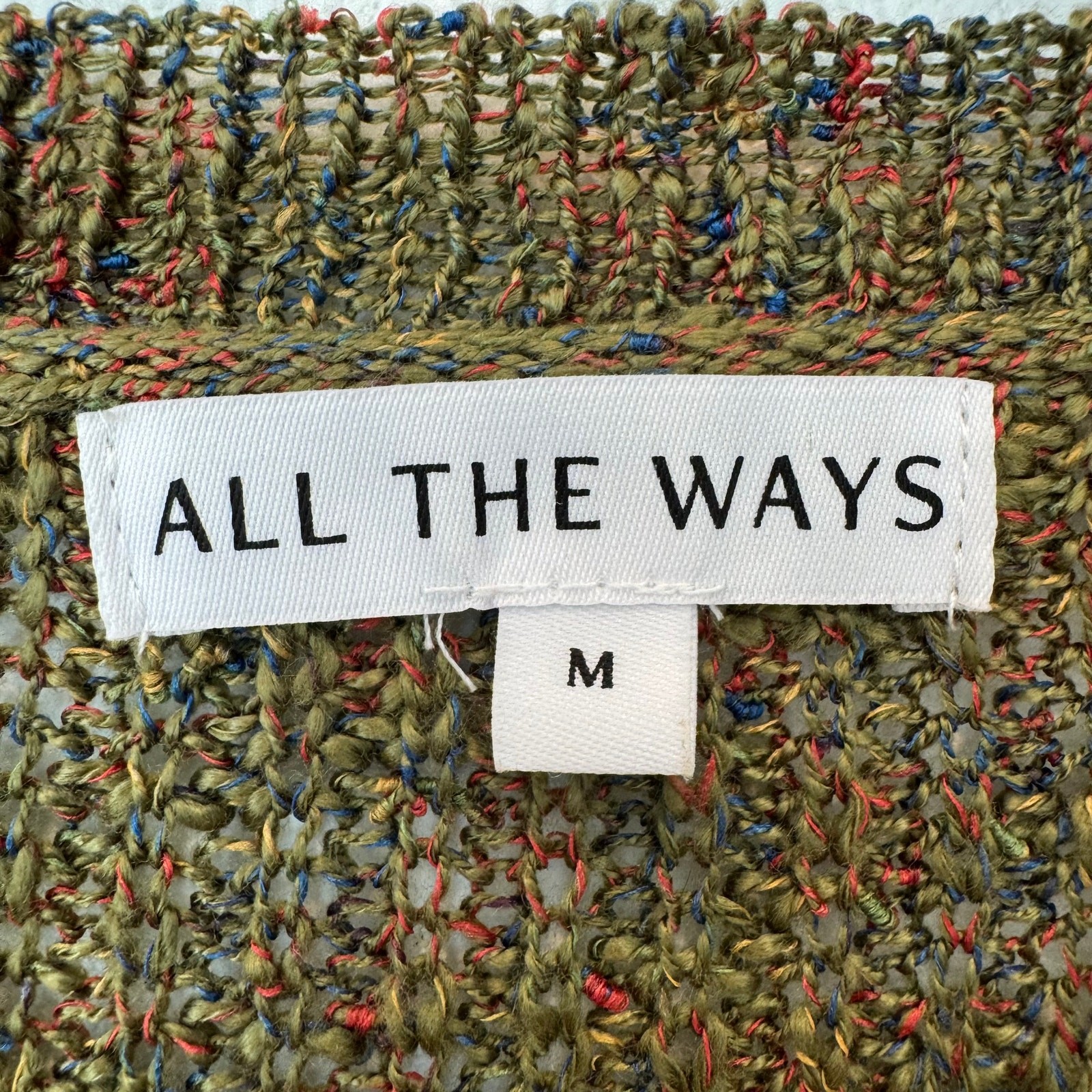 Revolve All The Ways Olivia Button Cardigan Knit Sweater Dress Olive Multi -Med