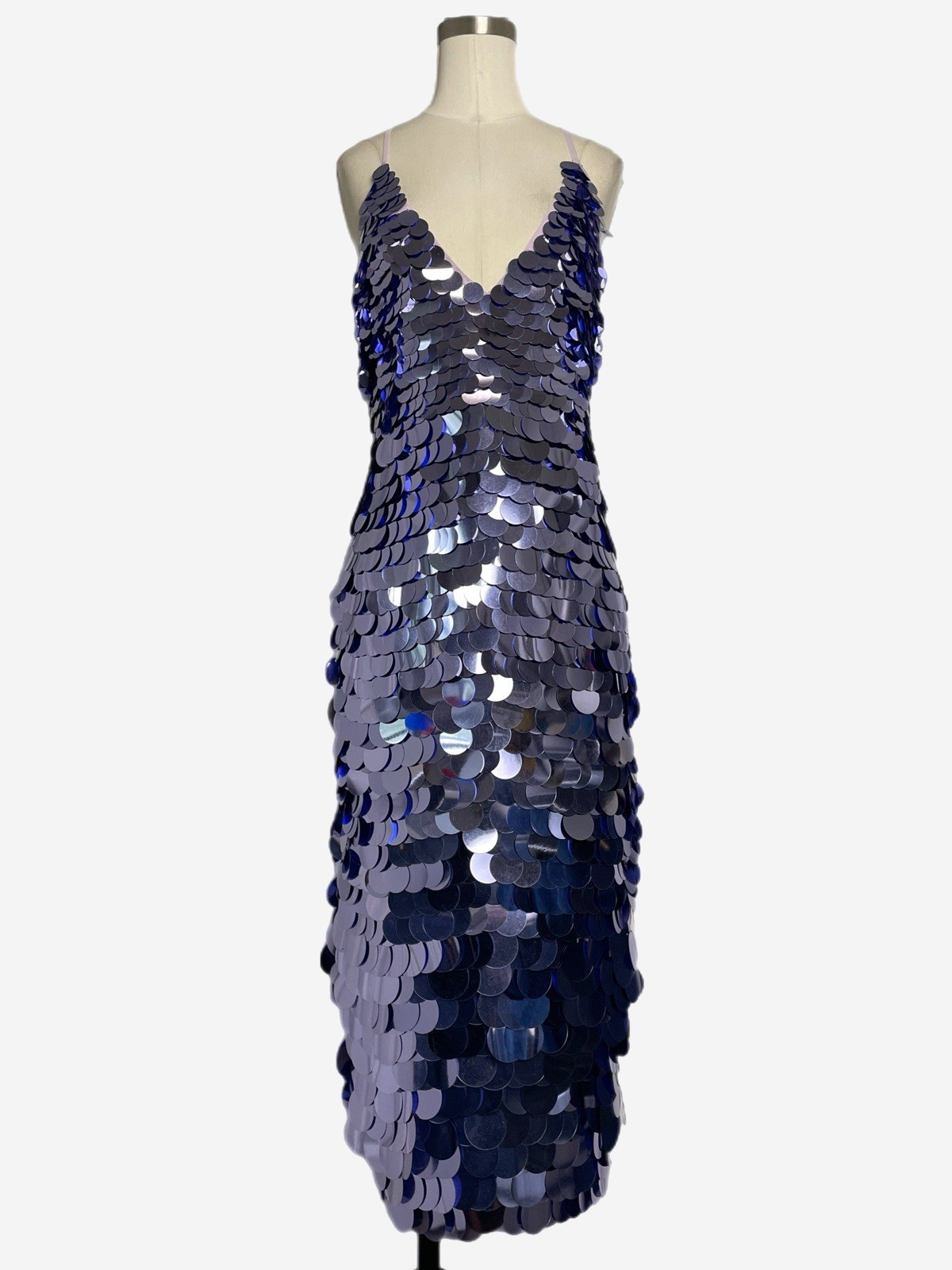 ASOS Design NWT Purple disc sequin v-neck midi dress maximalist bold event S