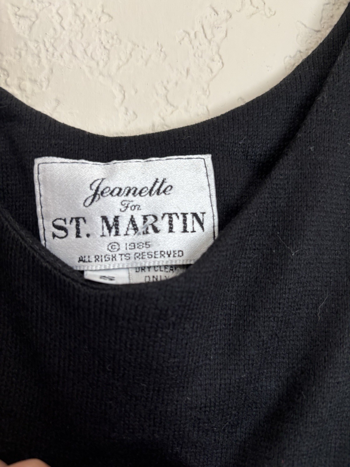 VTG Jeanette for St. Martin Black Scoop Neck Sleeveless Mini Shift Dress size S