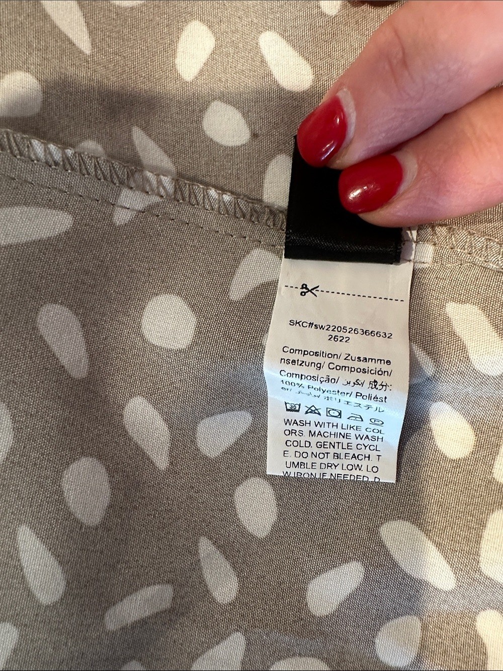 Brown and White Spotted Maxi Dress with Slits Size L