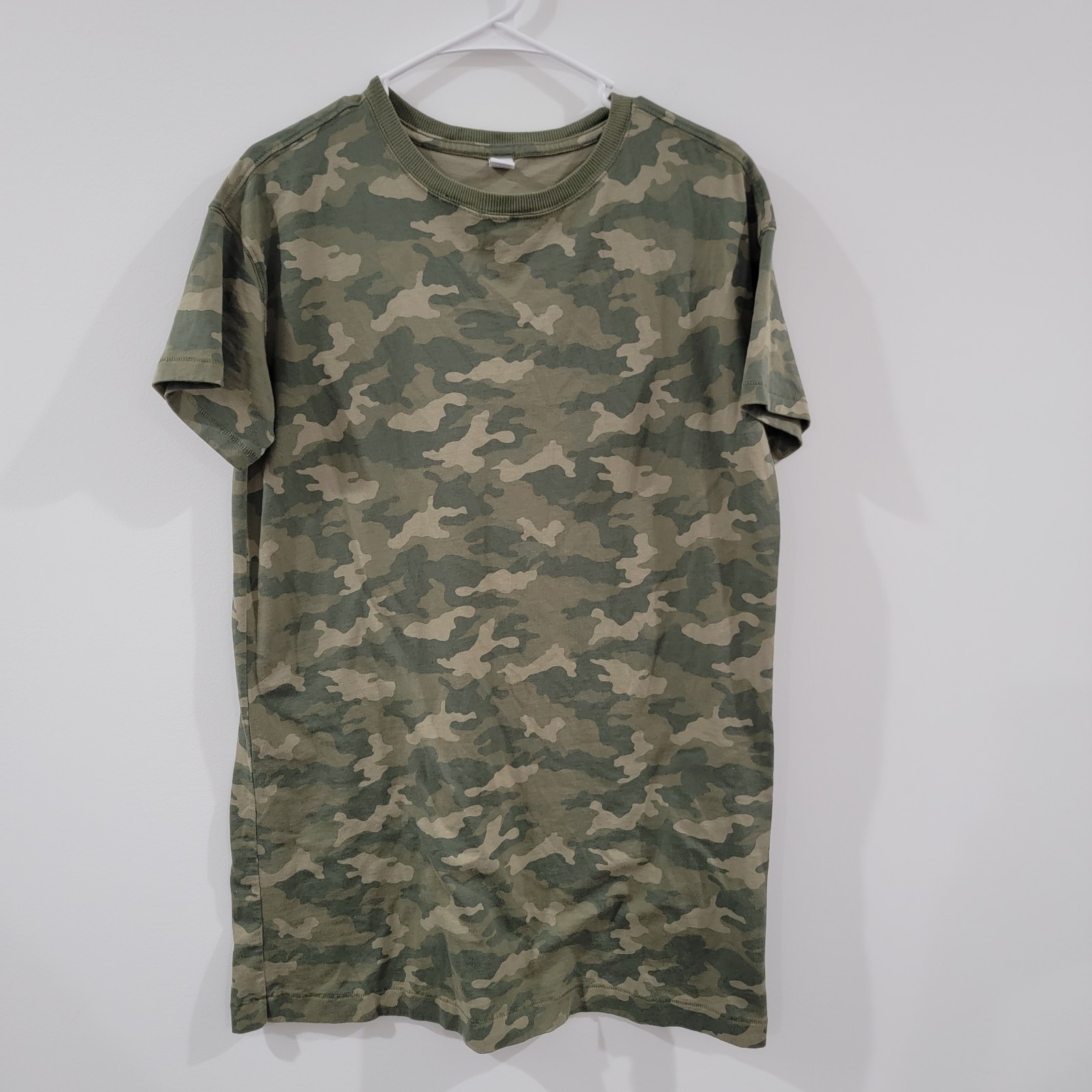 Old Navy Womens Mini Shirt Dress Size Medium Camo Green Military Army