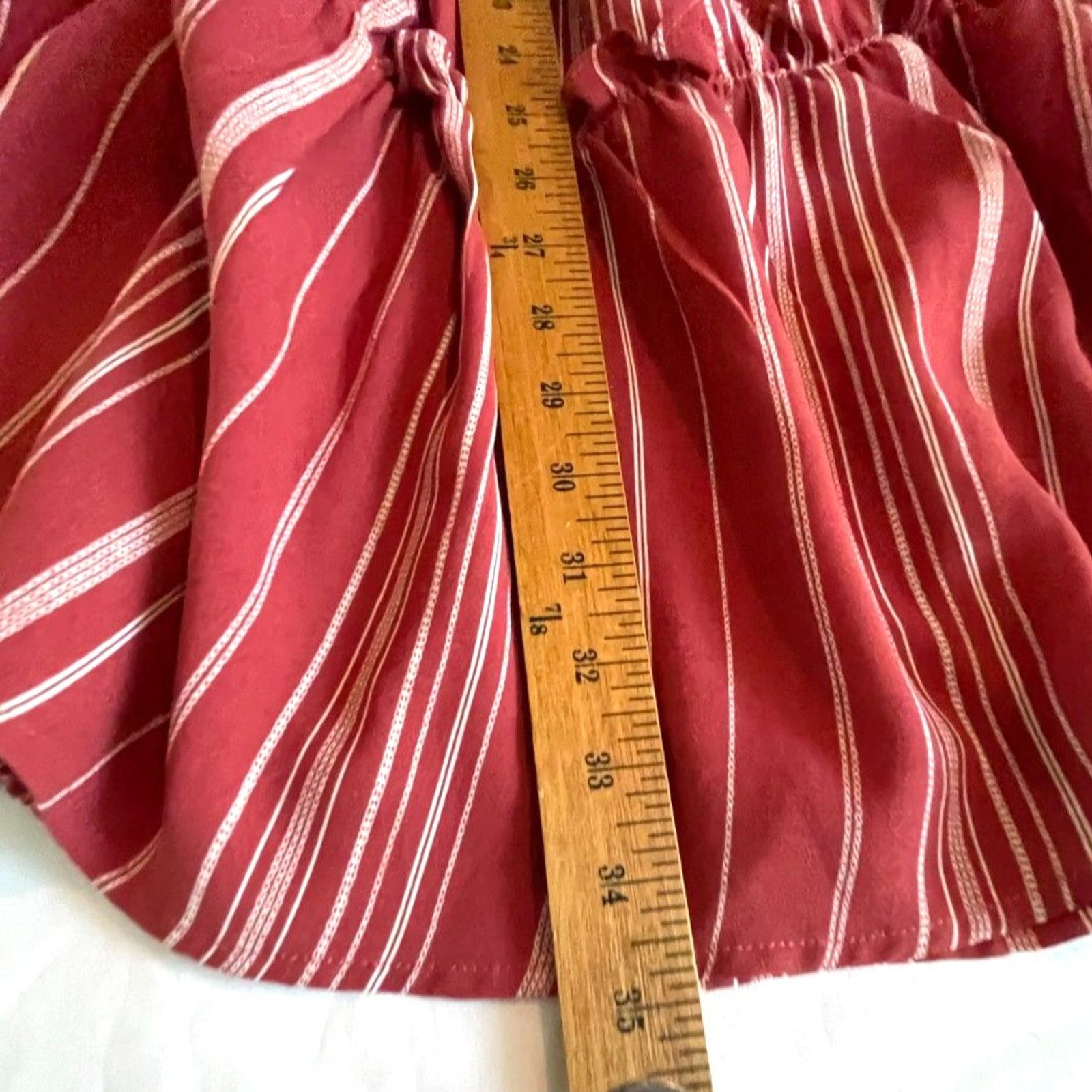 ONE CLOTHING Halter Backless Summer Dress Red & White Striped Gathered Waist S