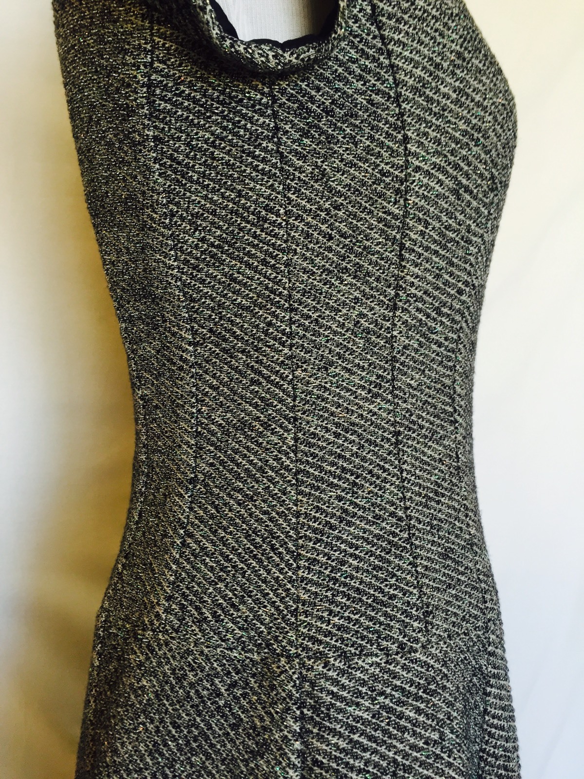 Nanette Lepore Gray Tweed Fitted Dress NWT Size 0 Retail $478 Price $125