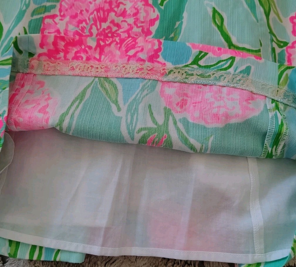 Lilly Pulitzer Pearl Shift Dress Size 6 Poolside Blue Crochet Lace Neck