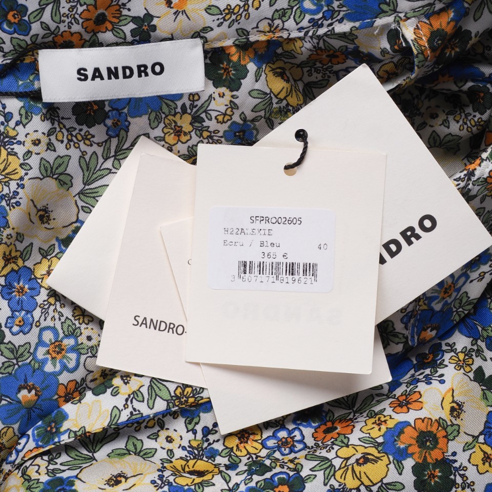 Sandro dress multi-colored silk size 38 women’s silk dress floral SFPRO02605