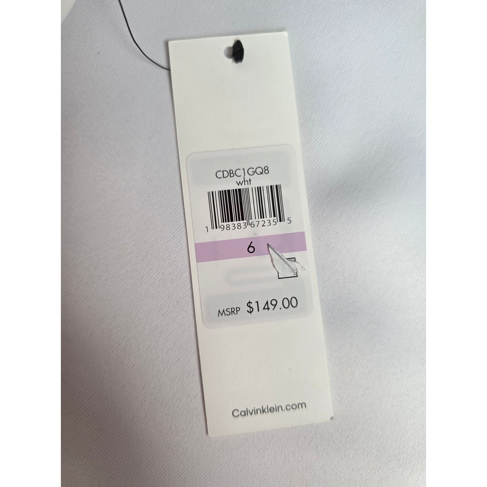 Calvin Klein White Belted Sheath Dress Size 6 Sleeveless RP $146 Elegant Blazer