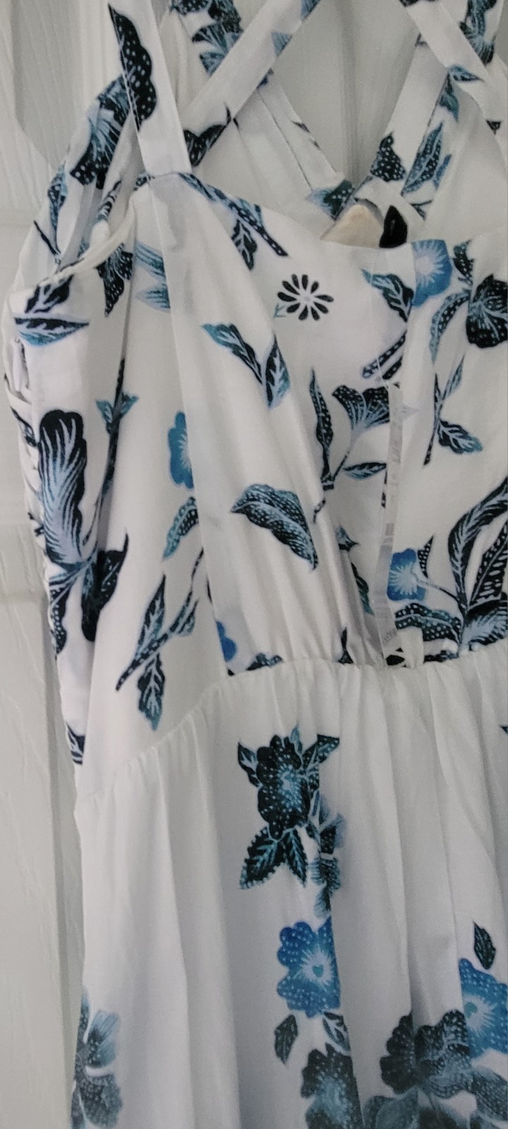White House Black Market 100% Cotton Strappy Floral Maxi Dress NWT $200 14