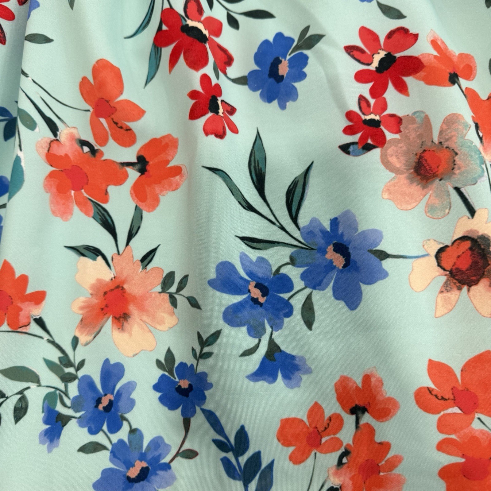 Calvin Klein Colorful Floral Cap Sleeve Pleated Pockets Scuba Flare Dress 10