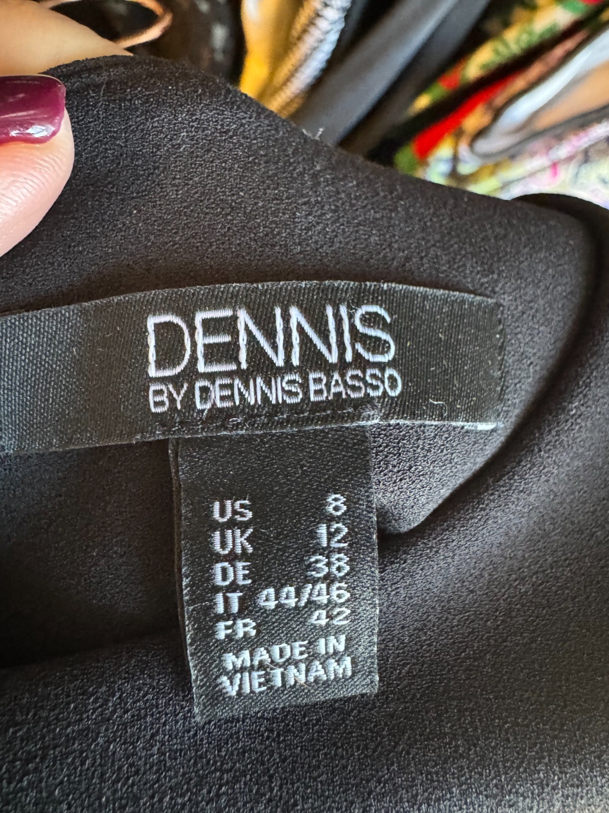 Dennis by Dennis Basso Black Shift Dress – Women’s Size 8 – Gold Grommet Sleeve