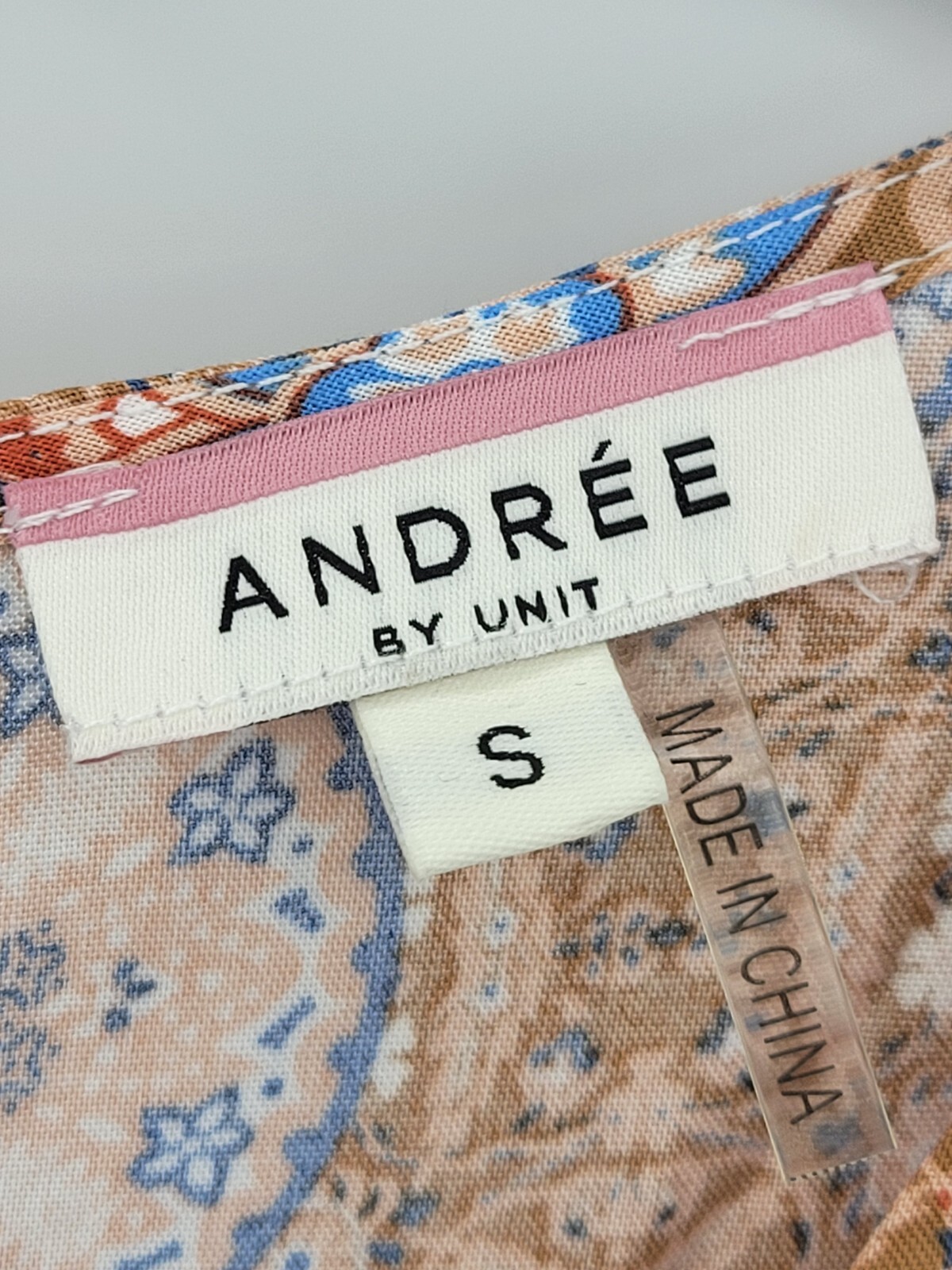 Andree by Unit Dress Womens Small Colorful Boho Print Long Sleeve Peasant Flowy