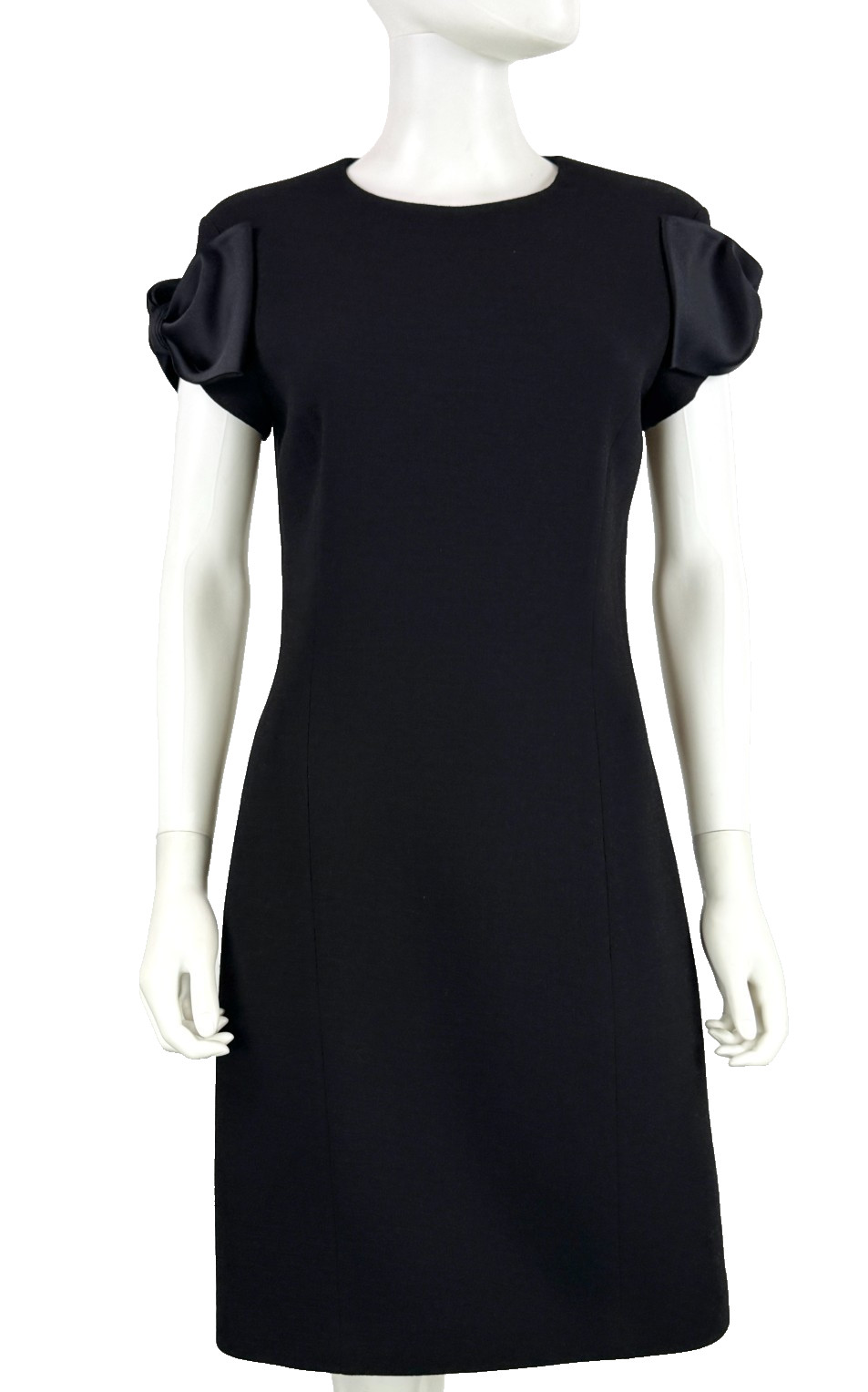 $1.8K Michael Kors Collection Black Wool Silk Cocktail Dress 6 US 42 IT M Runway