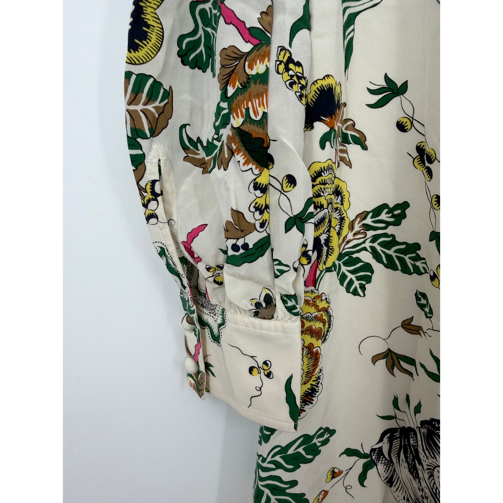 Tory Burch Happy Times Shift Long Sleeve Silk Mini Dress Size 2