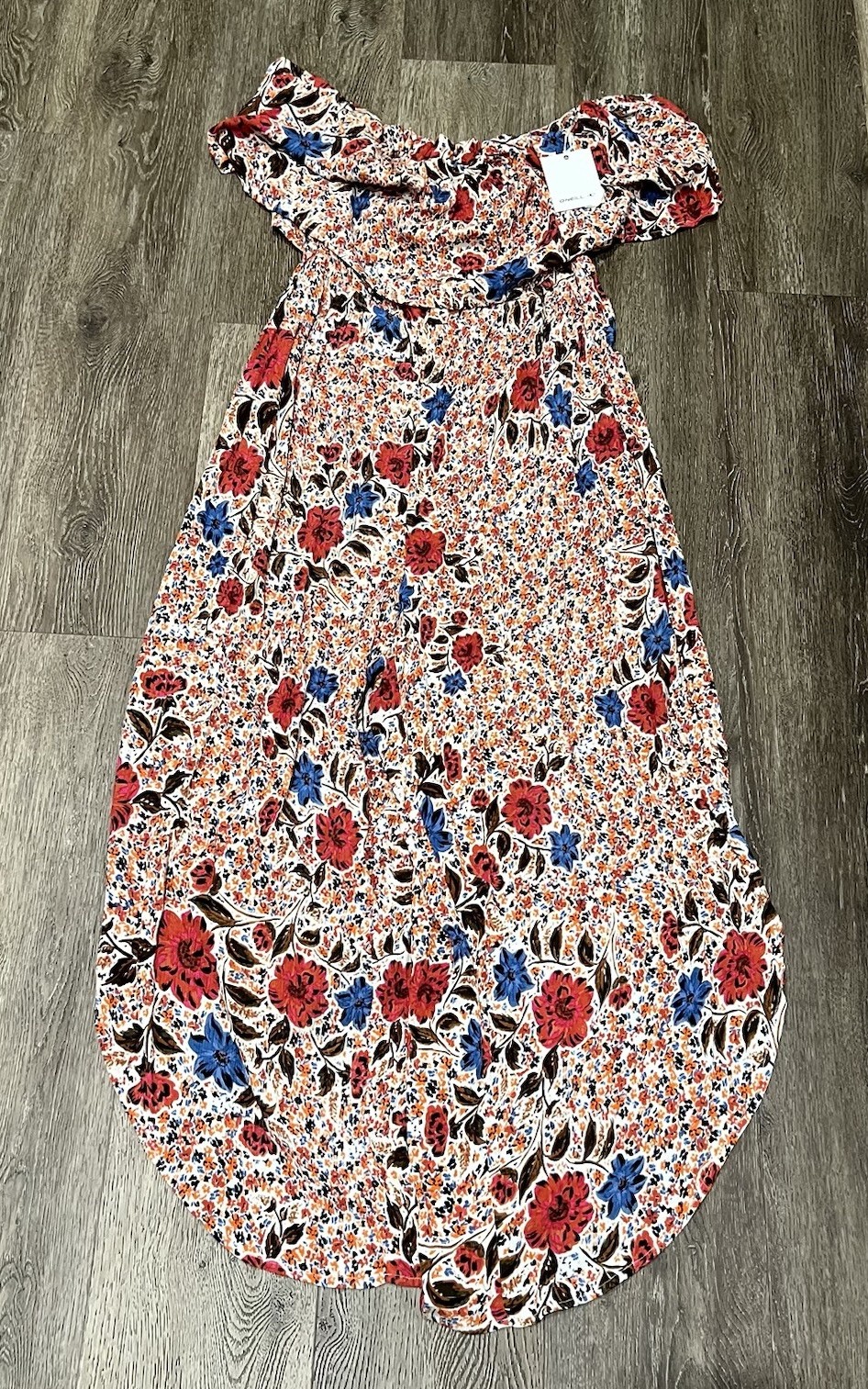 O’Neill Kyler Flora Jumpsuit Sundress Women’s Size Large Floral Off The Shoulder