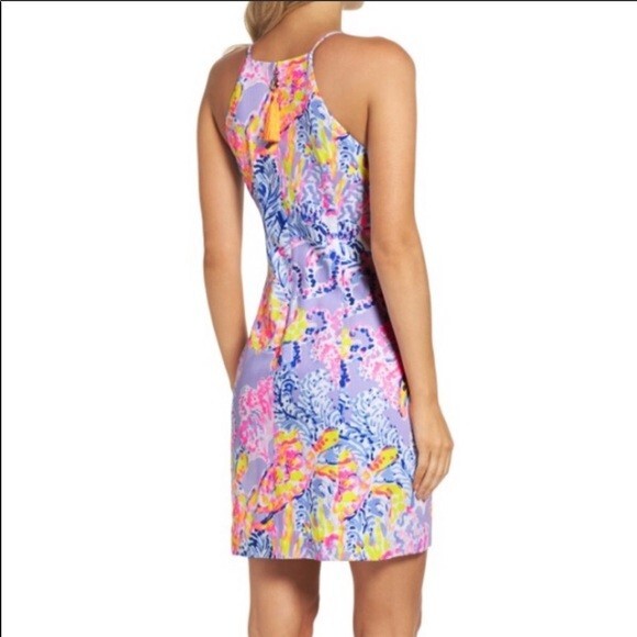 NWT Lilly Pulitzer Pearl Shift Dress Lilac Verbena So Snappy sz 0 Zipper Charm