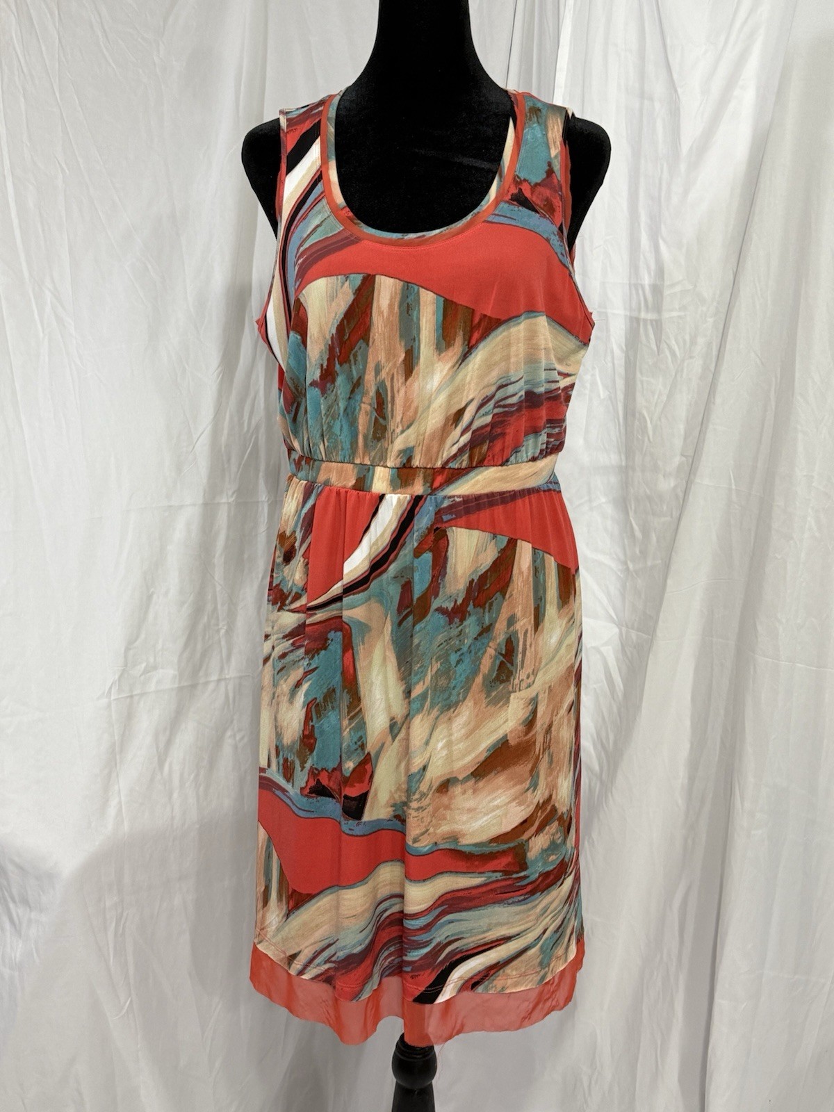 SIMPLY Vera VERA WANG Medium Geometric Print Versatile Dressy Casual Sun Dress
