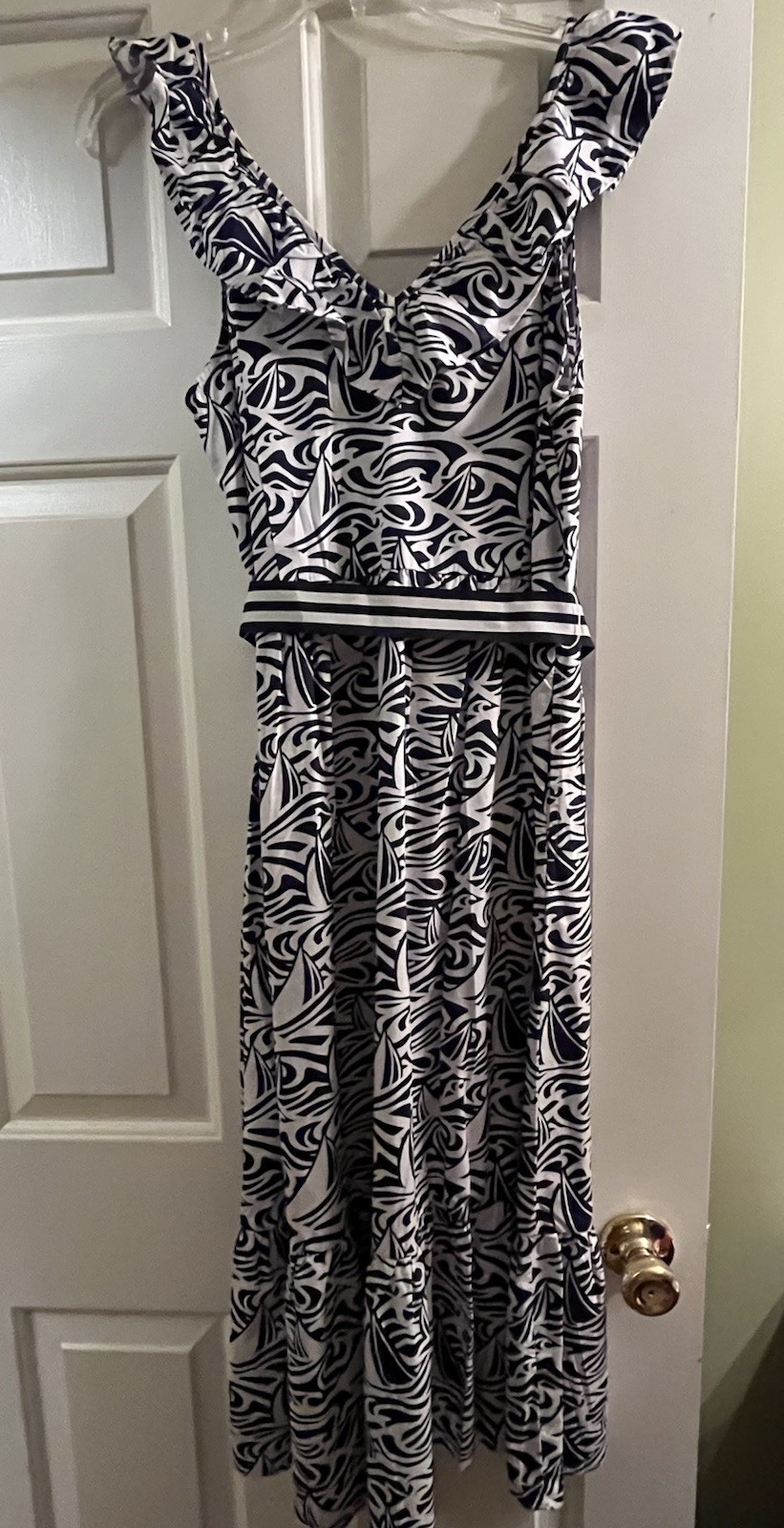Vineyard Vines for Target Rough Seas Blue and White Midi Dress Size L