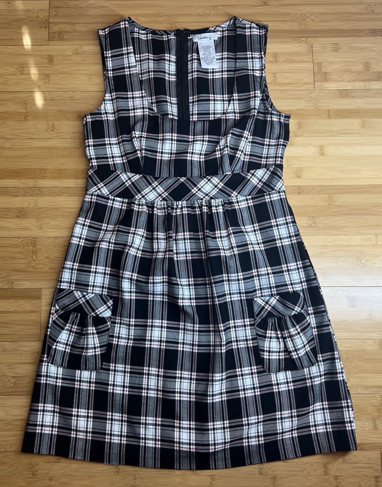 Speechless Women’s Plaid/tartan Clueless Academia Jumper Dress W/Pockets|Size:7